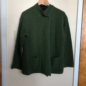 Eileen Fisher green lambswool coat